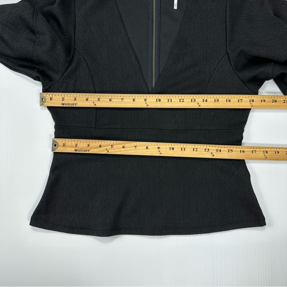 Free People Sz XL Terri Bubble Sleeve V Neck Blouse - Picture 6 of 11